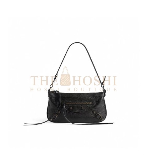 Ba1en*iaga Le City Mini Bag Black Leather Silver Hardware 25x14x4cm Master Quality