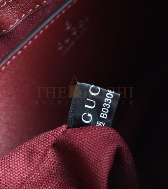 Gvc*1 Ophidia Small Boston Shoulder Bag Burgundy Size 26×15×6.5cm Master Quality