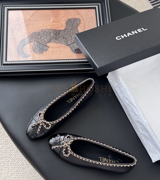 Ch**el Slingback Heels Flat Black 6.5cm Size 35-42