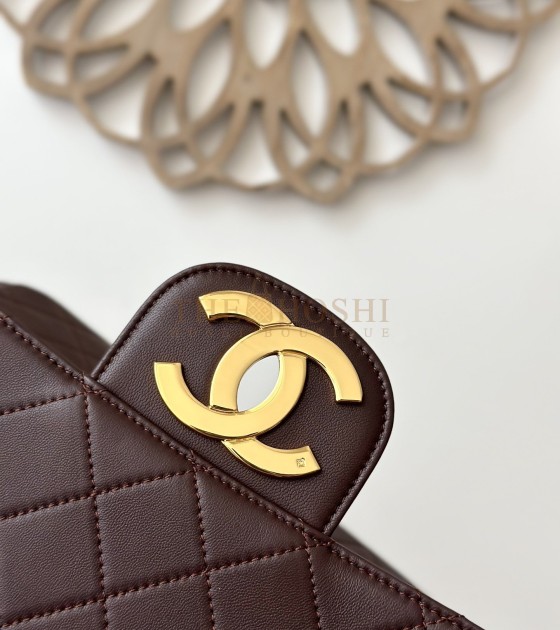 Ch**el Classic Flap Jumbo Bag Lambskin  Brown Size 30×21×8cm Master Quality