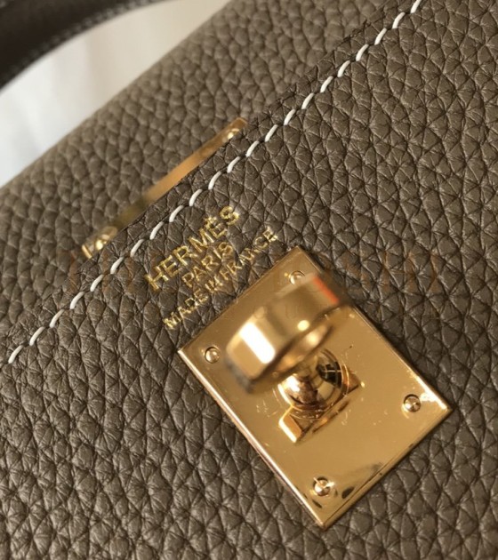 H**me5 Kelly 28 Togo Leather Graphite Grey Gold Hardware 28cm Handmade Master Quality