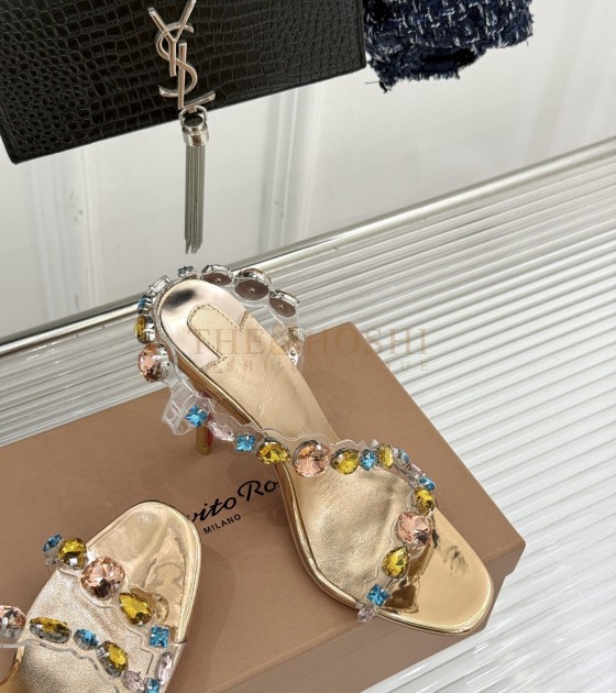 Chr1st1an Louboutin CL Heels Crystal Red Sole Gold Master Quality