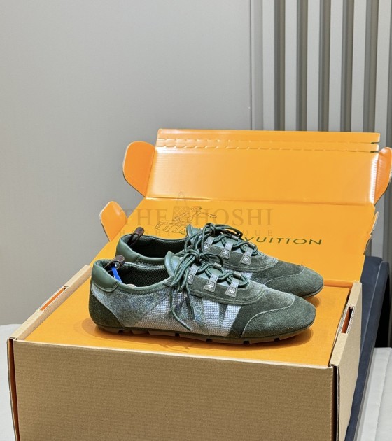 L0vis Vvtt0n LV Arrival Lambskin Ballet Flats with Floral Sole Green Master Quality