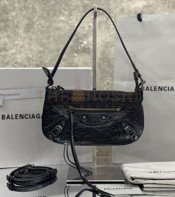 Ba1en*iaga Le City Mini Bag Black Leather Silver Hardware 25x14x4cm Master Quality