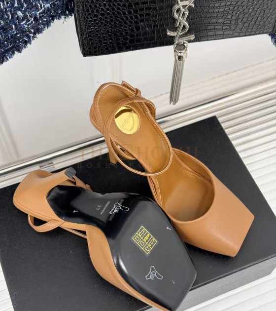 Sa1nt Lau*nt Y51 Scandale Heels Brown Leather 11cm Size 35-42