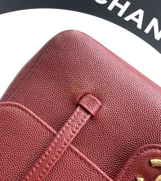 Ch**el Large Button Bag Red Lambskin 15*22*7cm  Master Quality