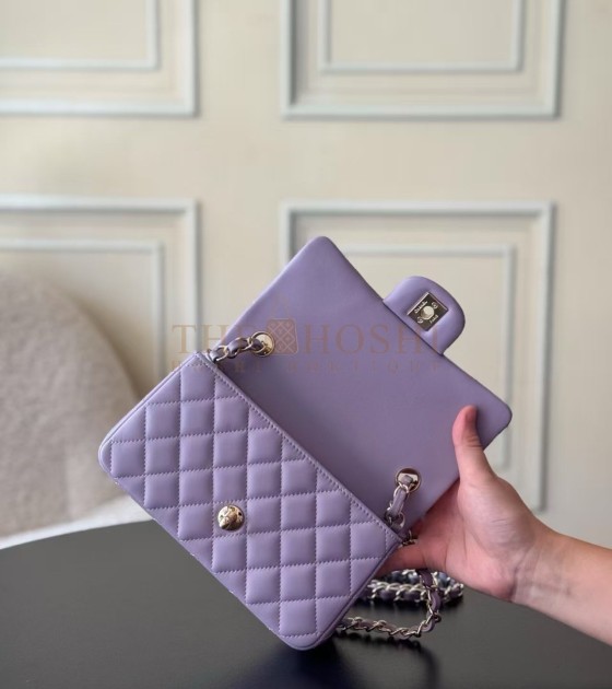 Ch**el Classic Flap Small Bag Lambskin Purple Size 20cm Master Quality