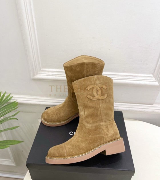 Ch**el CC Logo Ankle Boots Black Lambskin 4cm Heel 35-41 Master Quality