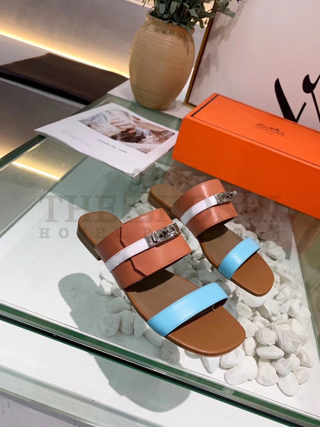 H**me5 Avenue Sandals In Multicolour Calfskin Master Quality