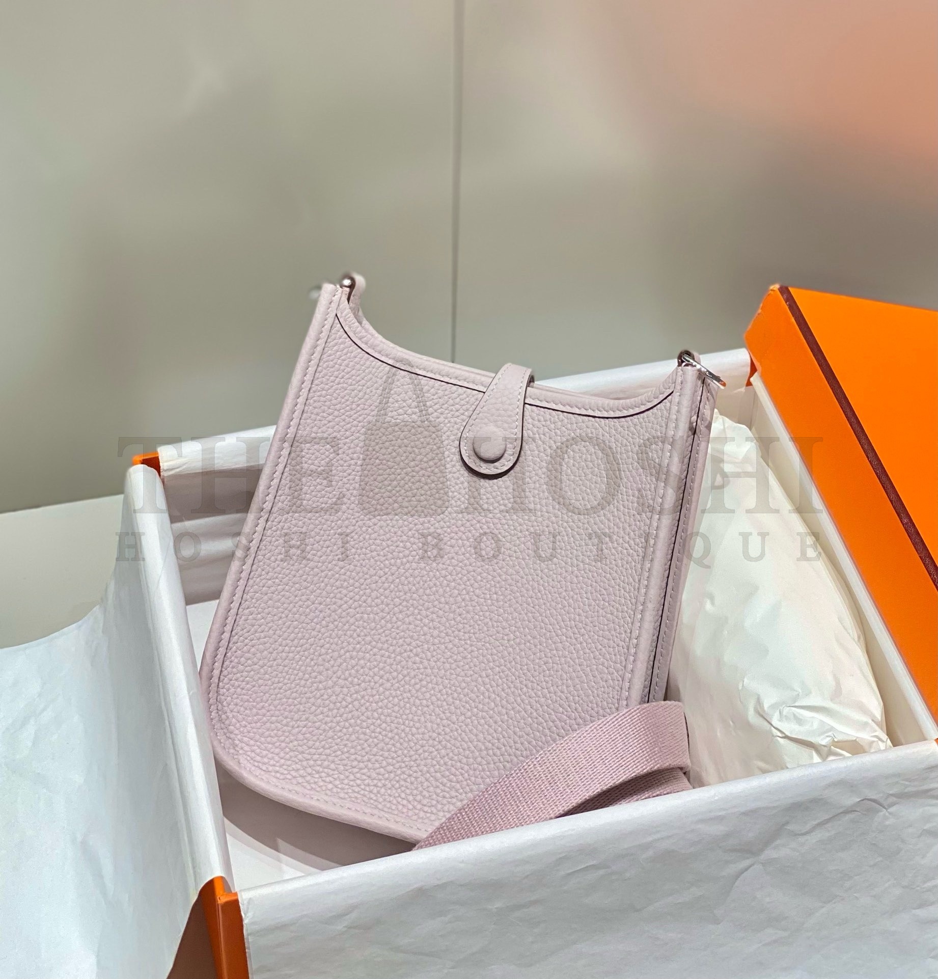H**me5 Evelyne III TPM Bag In Mauve Pale Clemence Leather Master Quality