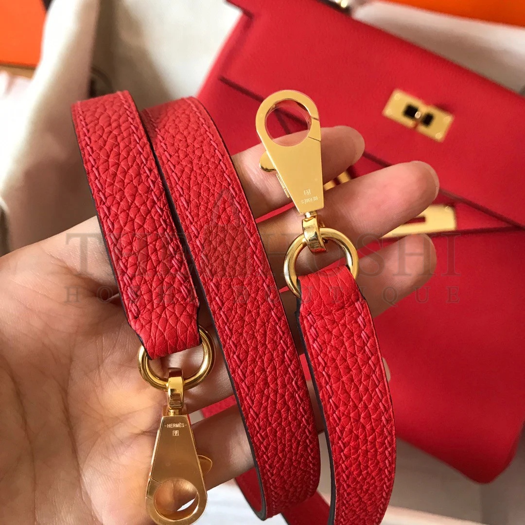 H**me5 Kelly Retourne 28 Handmade Bag In Red Clemence Leather Master Quality