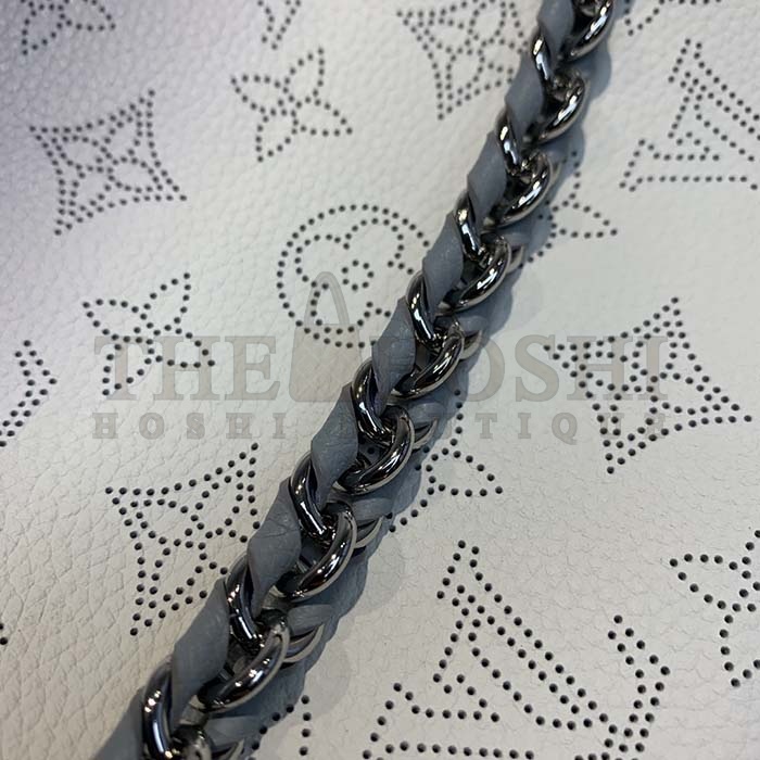 L0vis Vvtt0n LV Women Bella Bucket Bag Olympe Blue Perforated Mahina Calf Leather Master Quality