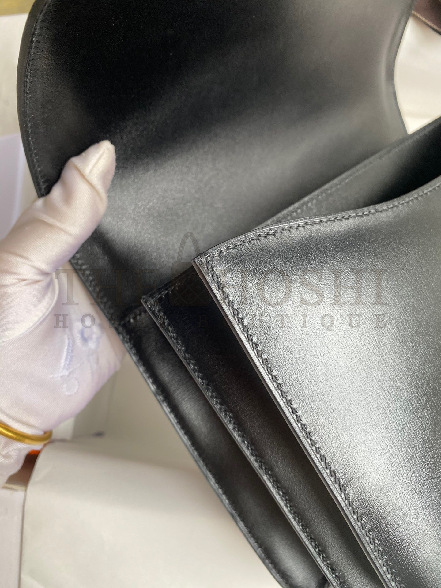 H**me5 Constance Handmade Bag In Black Box Calfskin Master Quality