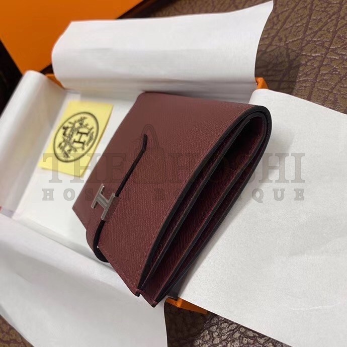 H**me5 Bearn Compact Wallet In Bordeaux Epsom Leather Master Quality