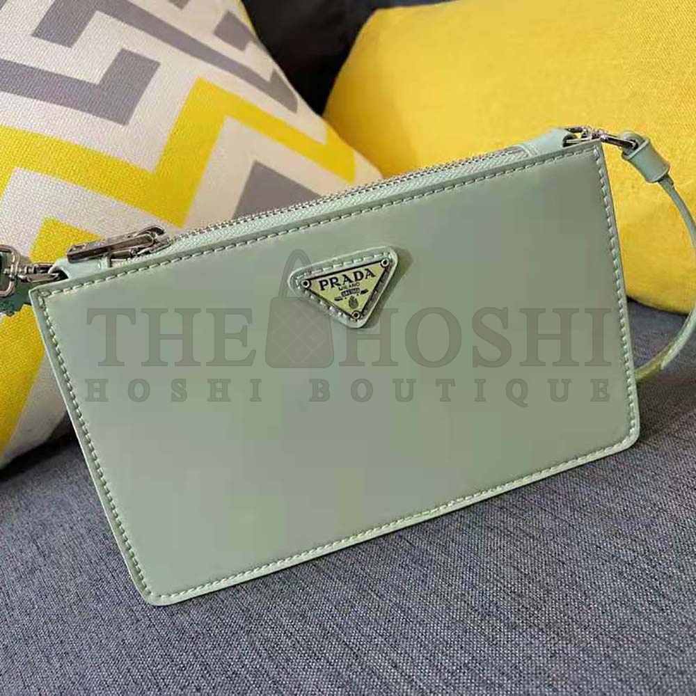 Pra*a Women Brushed Leather Mini-Bag-Aqua Master Quality