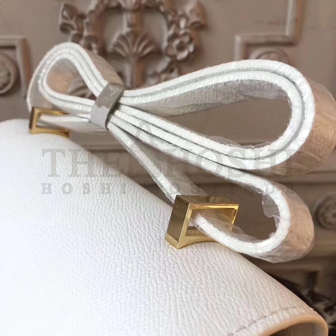 H**me5 White Constance MM 24cm Epsom Leather Bag Master Quality