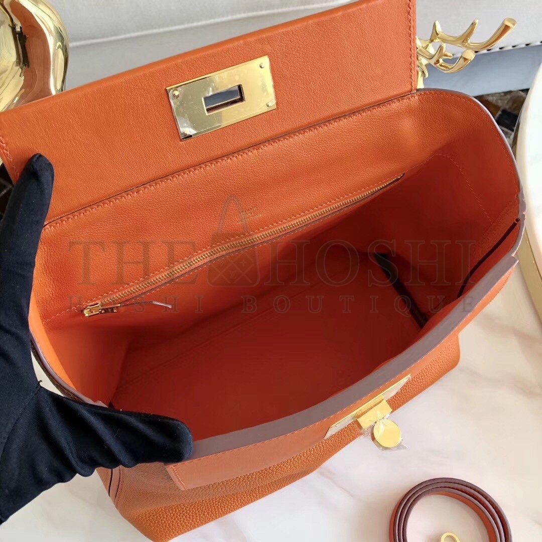 H**me5 24/24 29 Bag In Orange Clemence Calfskin Master Quality