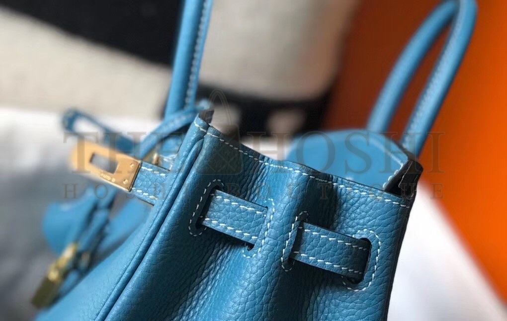 H**me5 Birkin 25cm Bag In Blue Jean Clemence Leather Master Quality