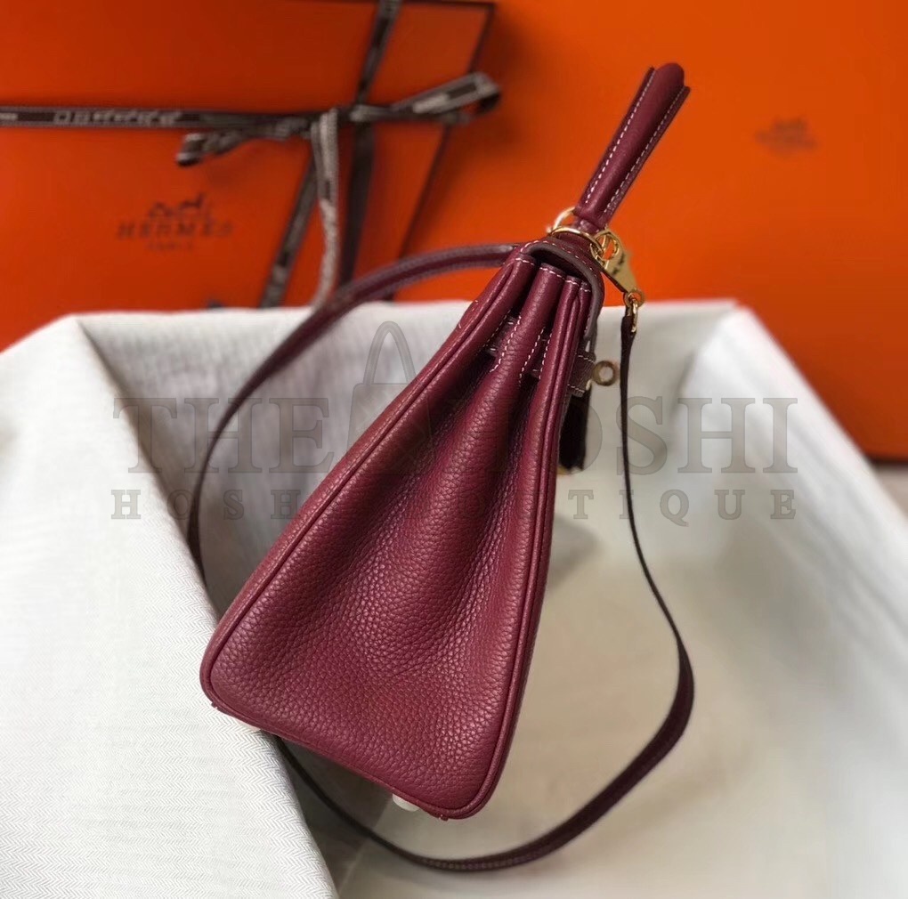 H**me5 Bordeaux Clemence Kelly 25cm GHW Bag Master Quality