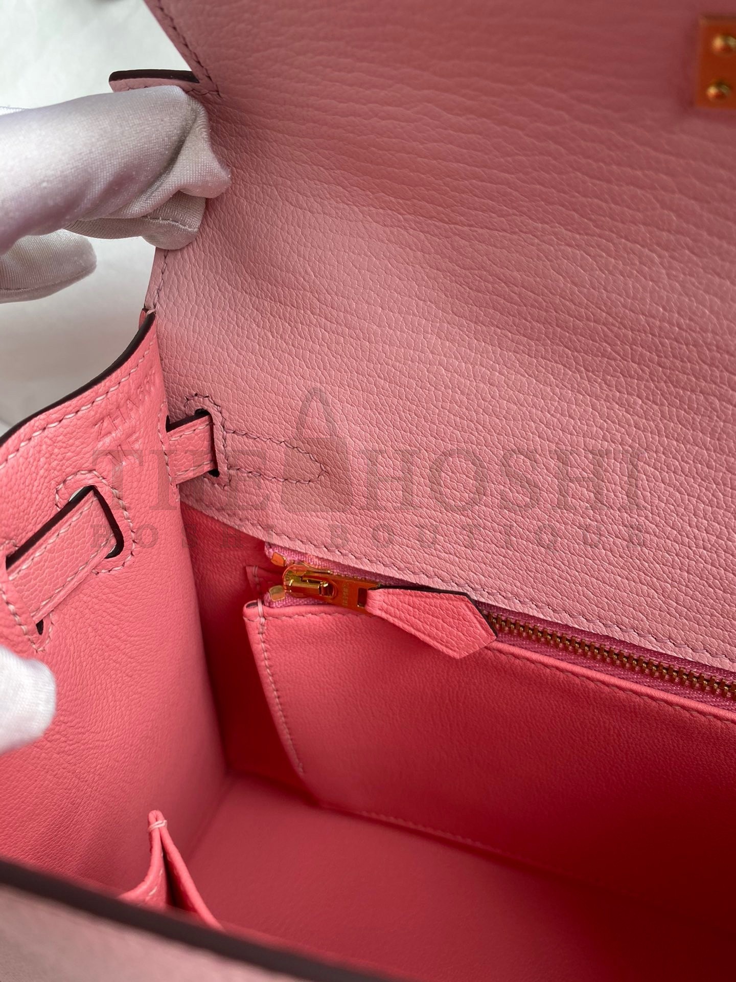 H**me5 Kelly Sellier 25 Bicolor Bag in Rose Confetti and Lipstick Mysore Goatskin Master Quality