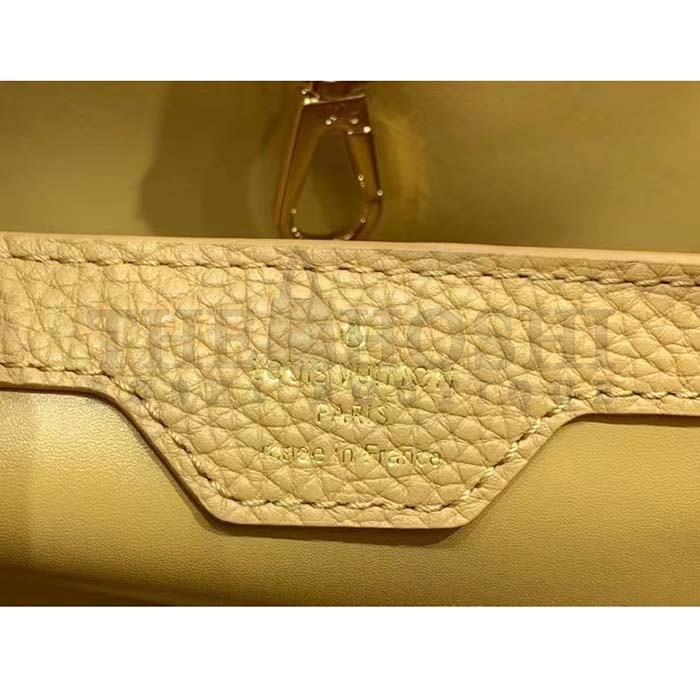 L0vis Vvtt0n LV Women Capucines MM Handbag Arizona Brown Cognac Taurillon Leather Master Quality