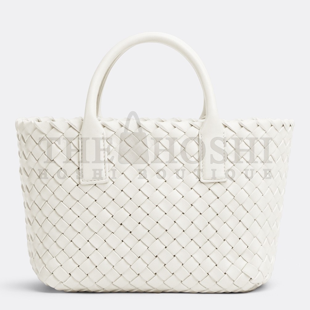 B0tt*ga Ven*ta Cabat Mini Bag In White Intrecciato Lambskin Master Quality