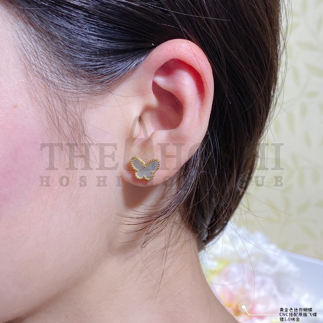 V*n Cl**f & Arpels Sweet Butterflies 18K yellow gold  earrings Master Quality