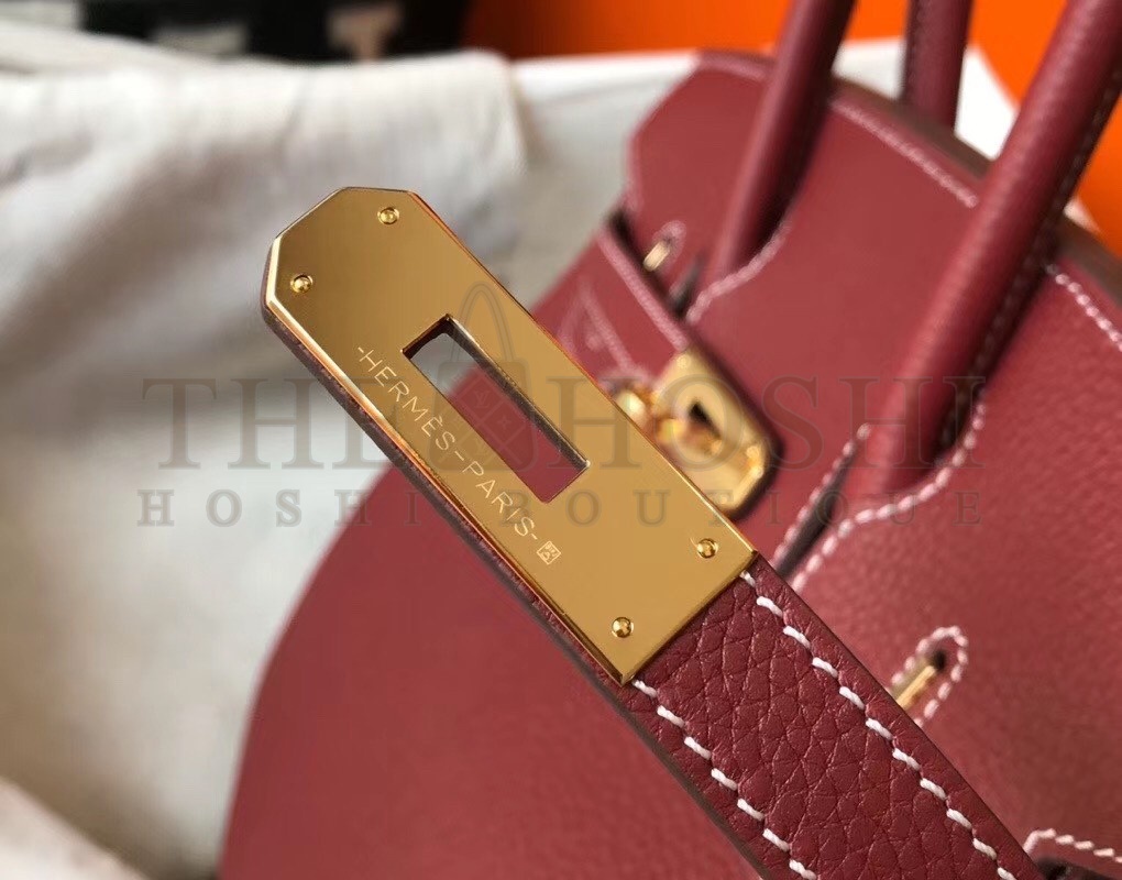 H**me5 Birkin 25cm Bag In Bordeaux Clemence Leather Master Quality