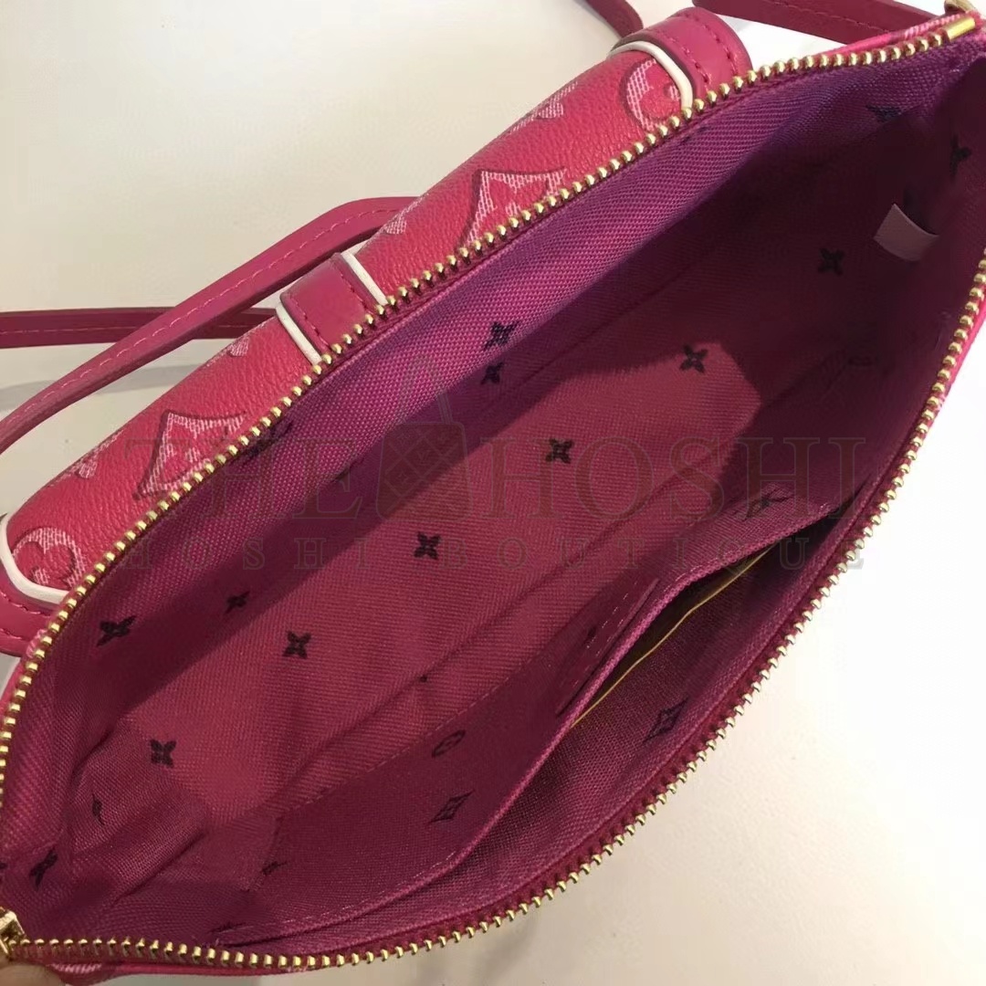 L0vis Vvtt0n LV Women Maxi Multi Pochette Accessoires Handbag Fuchsia Pink Monogram Coated Canvas Master Quality