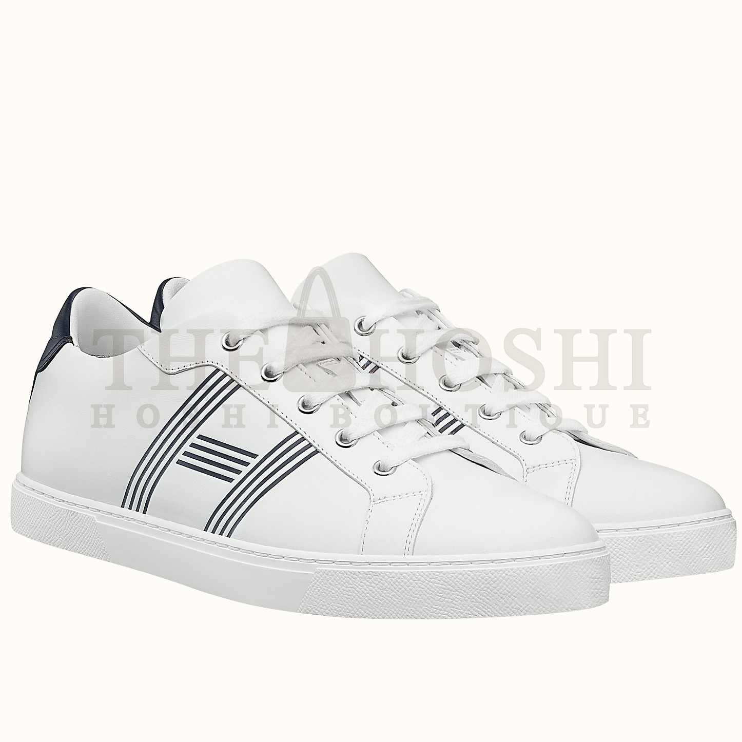 H**me5 Men's Avantage Sneakers In White/Blue Calfskin Master Quality