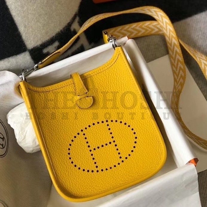 H**me5 Evelyne III TPM Bag In Yellow Clemence Leather Master Quality