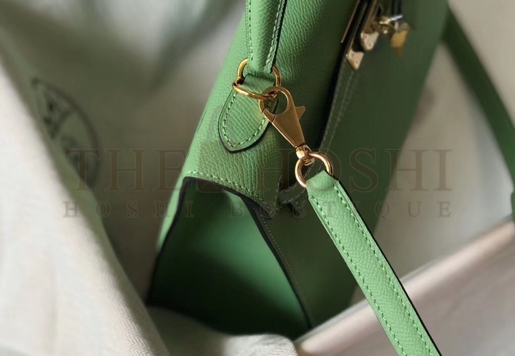 H**me5 Vert Criquet Epsom Kelly 28cm Sellier Bag GHW Master Quality
