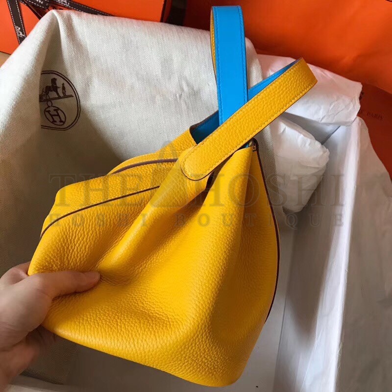 H**me5 Bicolor Picotin Lock PM 18cm Yellow Bag Master Quality