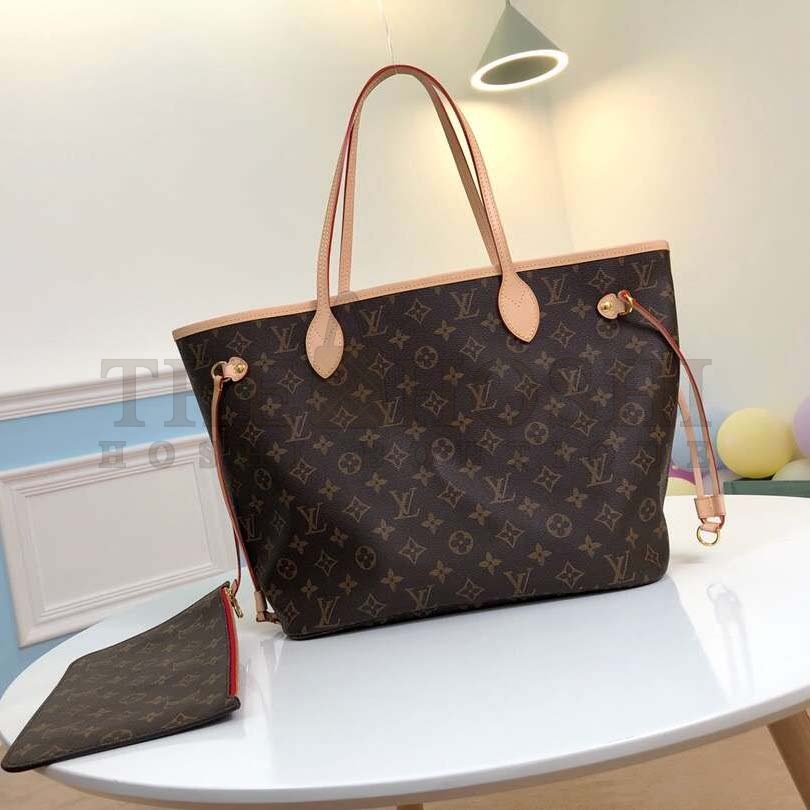 L0vis Vvtt0n LV Women Neverfull MM Bag in Monogram Canvas-Brown Master Quality