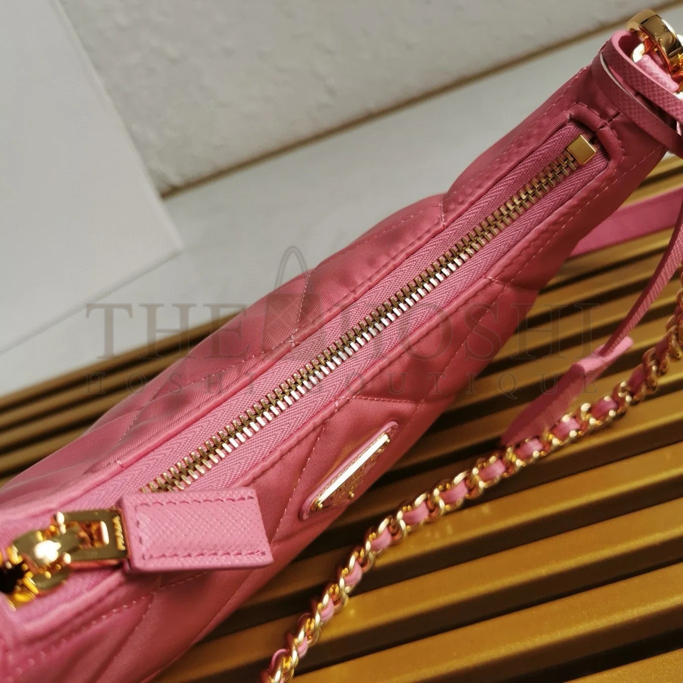 Pra*a Re-Edition 1995 Chaine Mini Bag in Pink Re-Nylon Master Quality