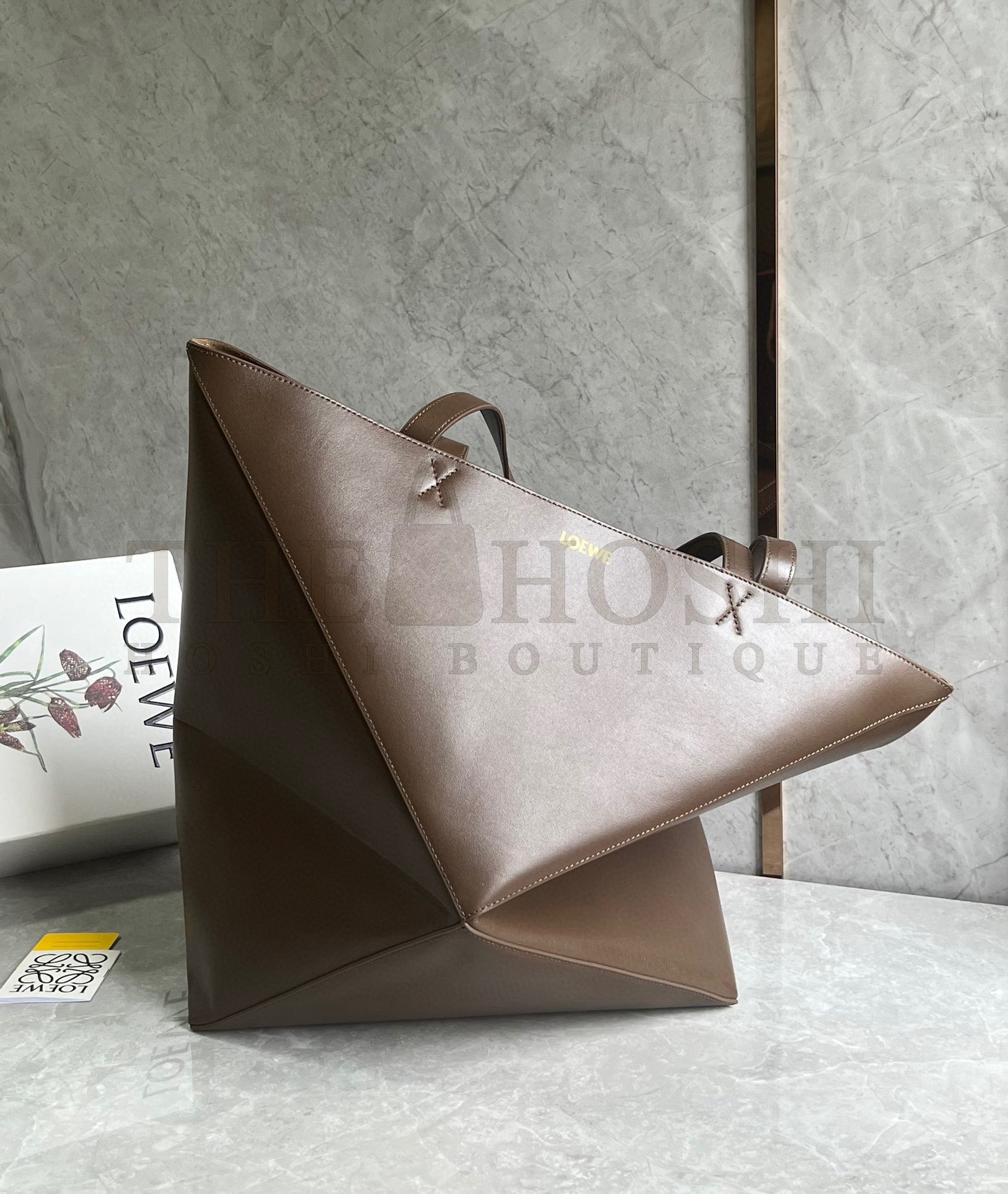 L0ew* Large Puzzle Fold Tote Bag in Umber Calfskin Master Quality