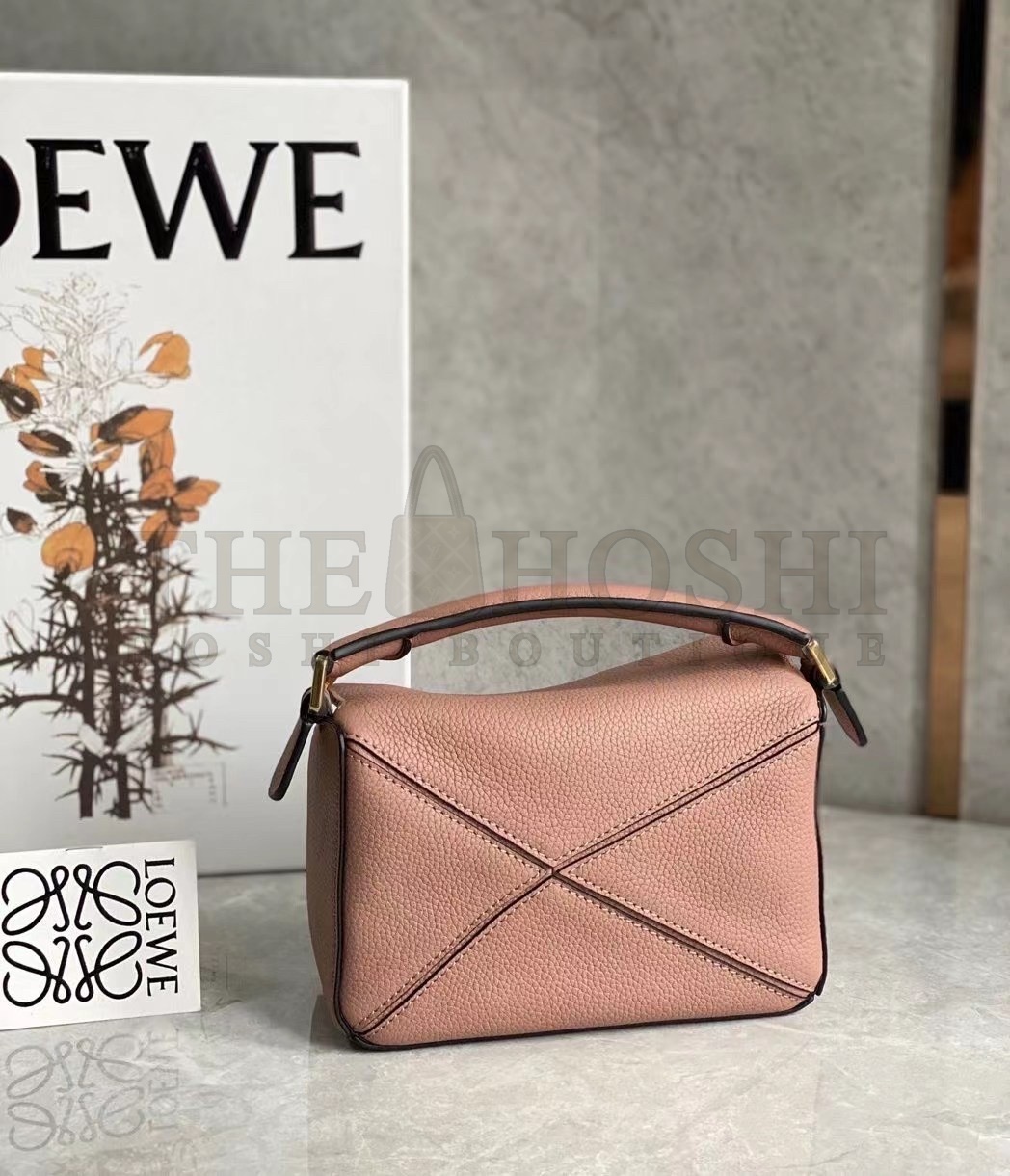 L0ew* Puzzle Mini Bag In Dark Blush Grained Calfskin Master Quality