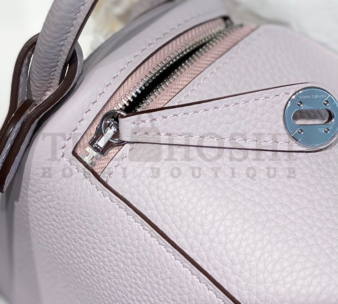 H**me5 Lindy Mini Bag In Mauve Pale Clemence Leather PHW Master Quality