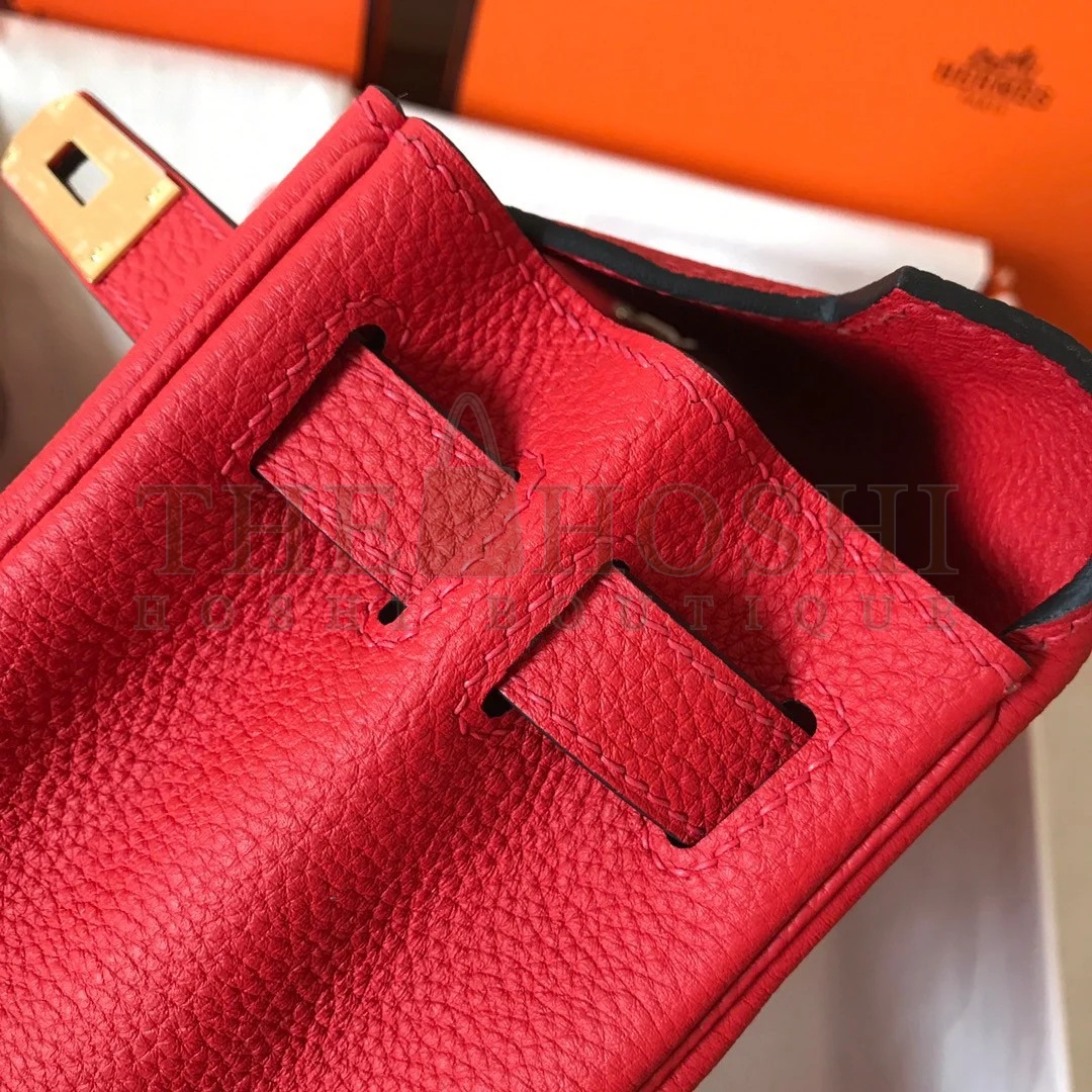 H**me5 Kelly Retourne 28 Handmade Bag In Red Clemence Leather Master Quality