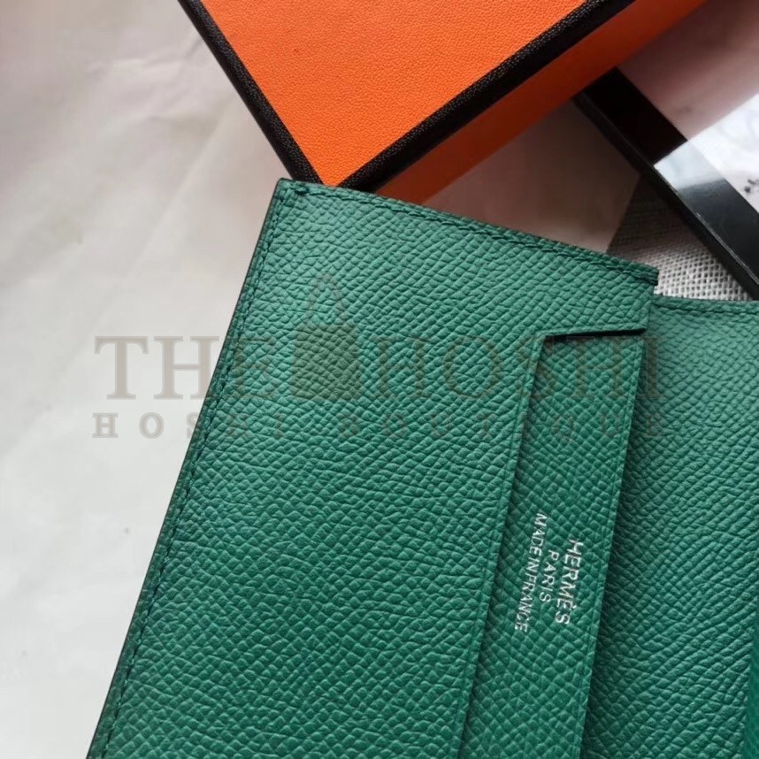 H**me5 Bearn Mini Wallet In Vert Vertigo Epsom Leather Master Quality