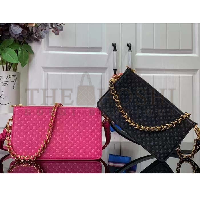 L0vis Vvtt0n LV Women Lexington Pouch Black Monogram-Embossed Calf Leather Master Quality