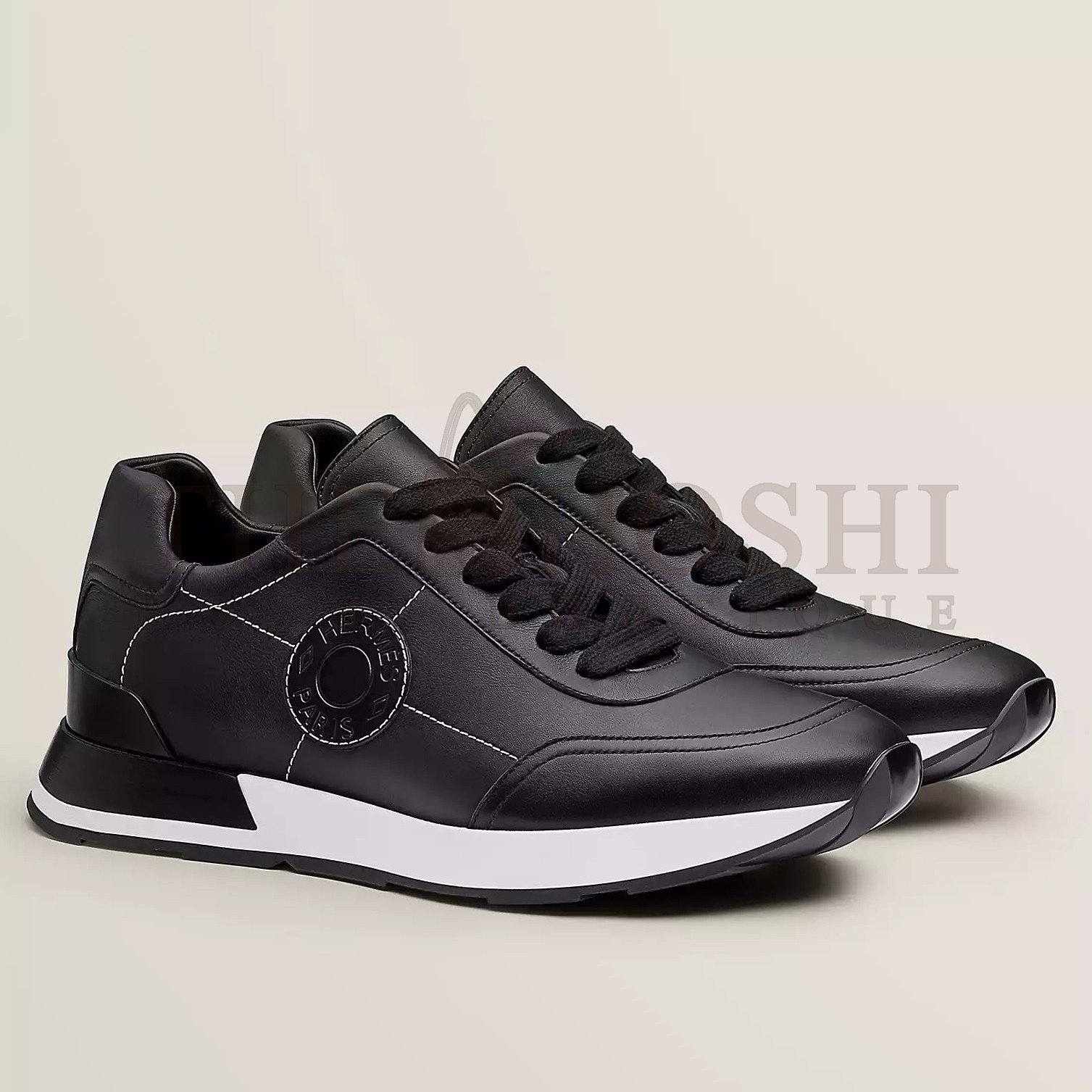 H**me5 Men's Drive Sneakers In Black Leather Master Quality