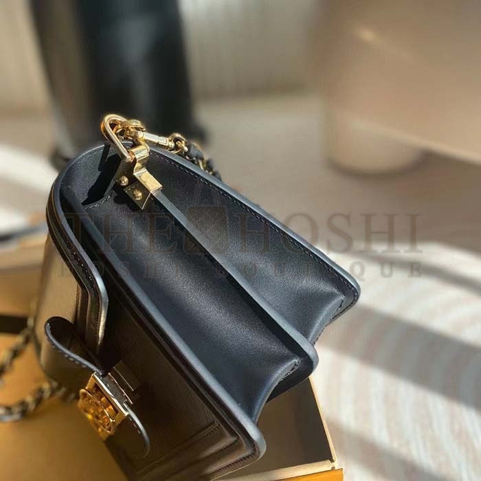 L0vis Vvtt0n LV Women Mini Dauphine Handbag Black Epi Grained Cowhide Leather Microfiber Lining Master Quality