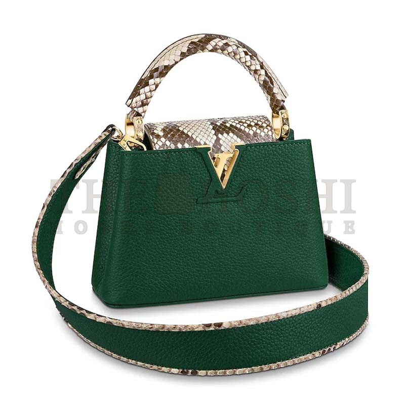 L0vis Vvtt0n LV Women Capucines Mini Handbag Jewel-Tone Taurillon Master Quality