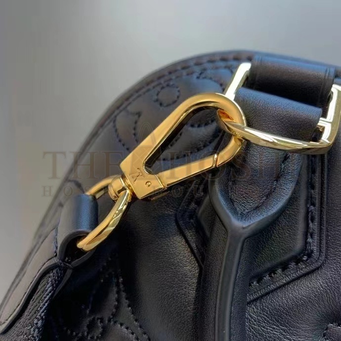 L0vis Vvtt0n LV Women Alma BB Handbag Black Quilted Embroidered Smooth Calf Leather Master Quality