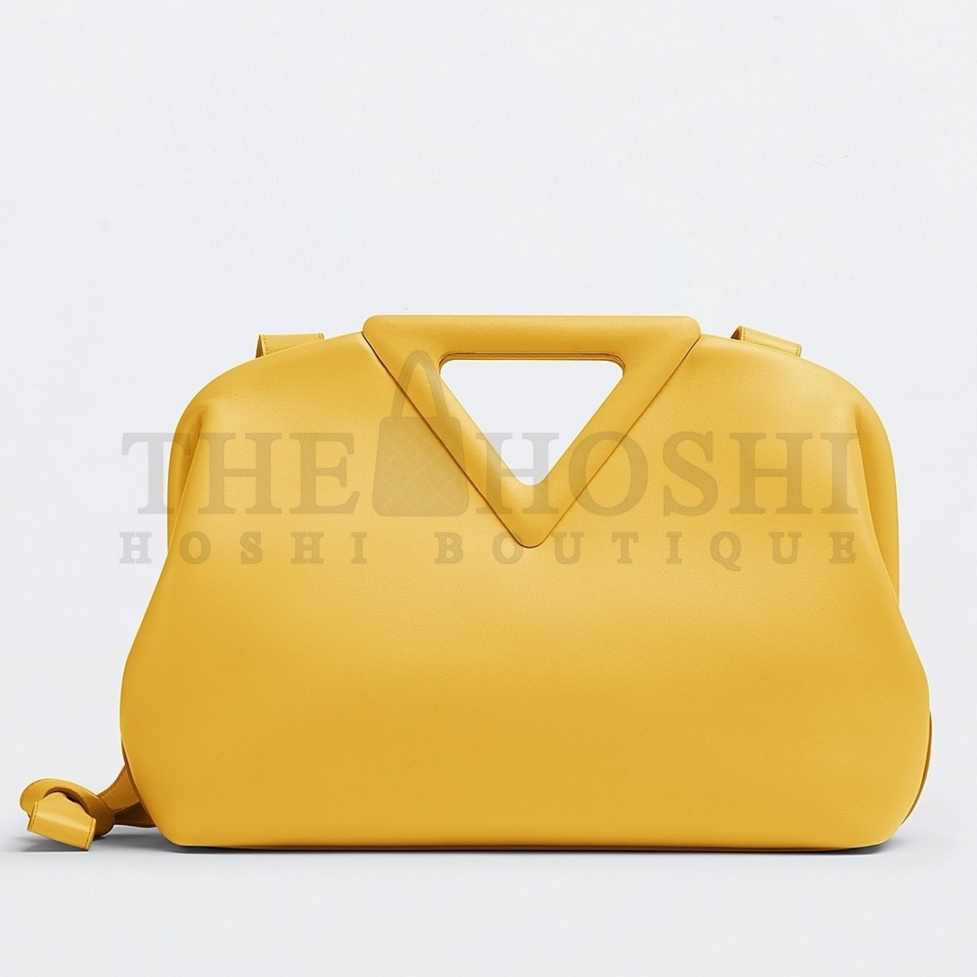 B0tt*ga Ven*ta Small Point Top Handle Bag In Yellow Leather Master Quality