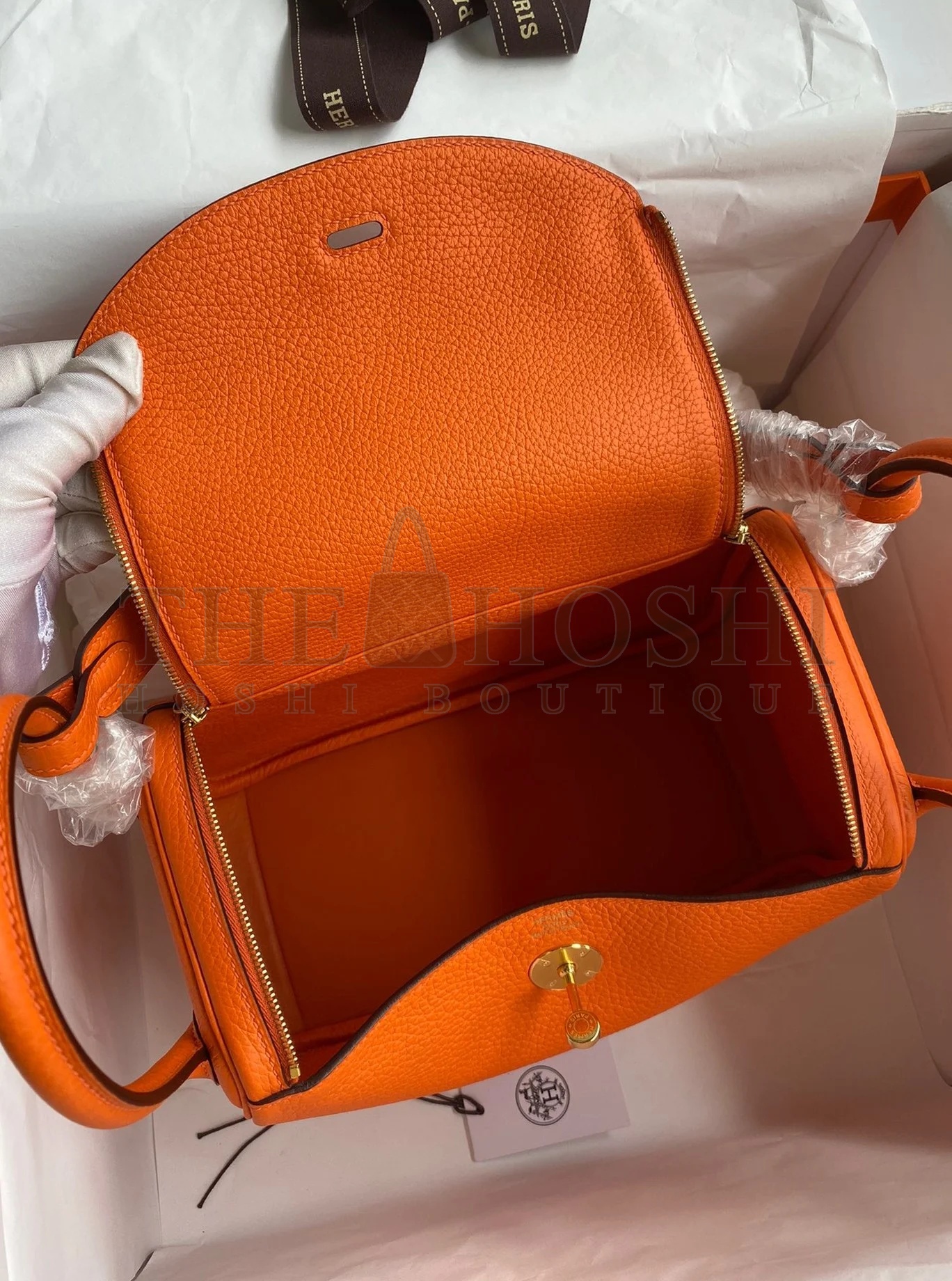 H**me5 Lindy 26 Handmade Bag In Orange Clemence Leather Master Quality