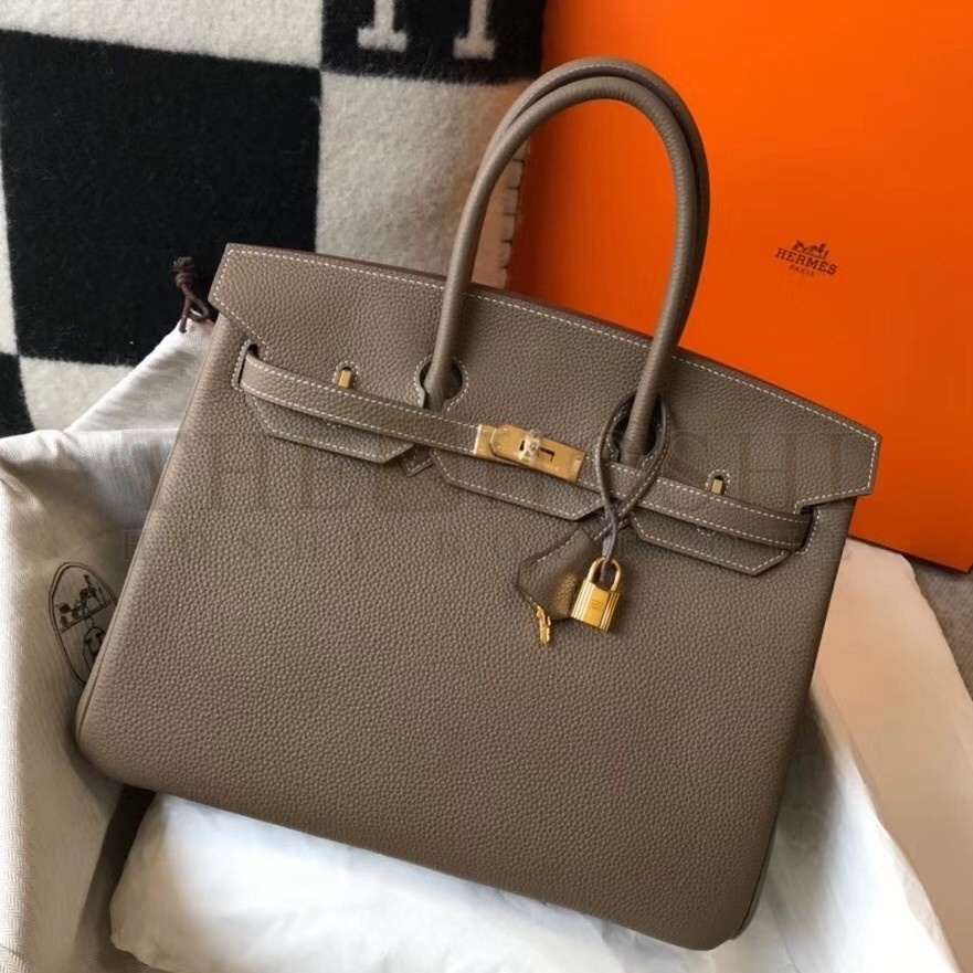 H**me5 Taupe Clemence Birkin 35cm Bag Master Quality