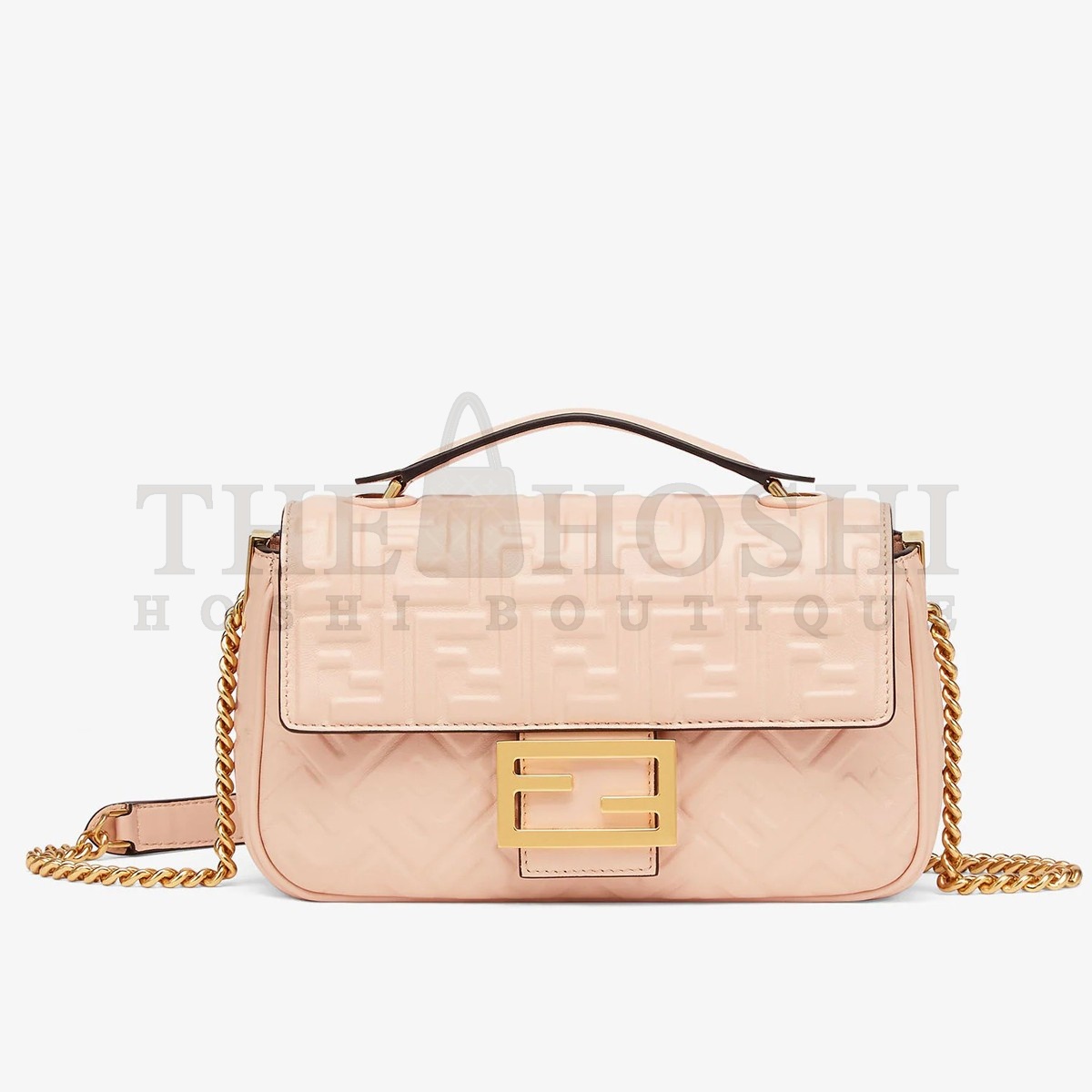 F**di Baguette Chain Midi Bag In Powder Nappa Leather Master Quality