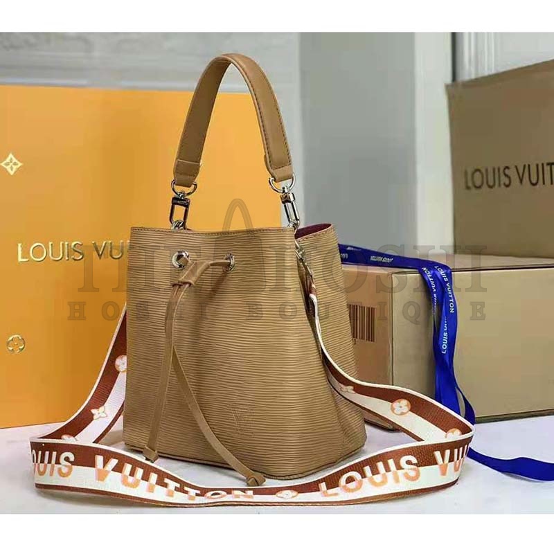 L0vis Vvtt0n LV Women NéoNoé BB Bucket Bag Gold Epi Grained Cowhide Master Quality